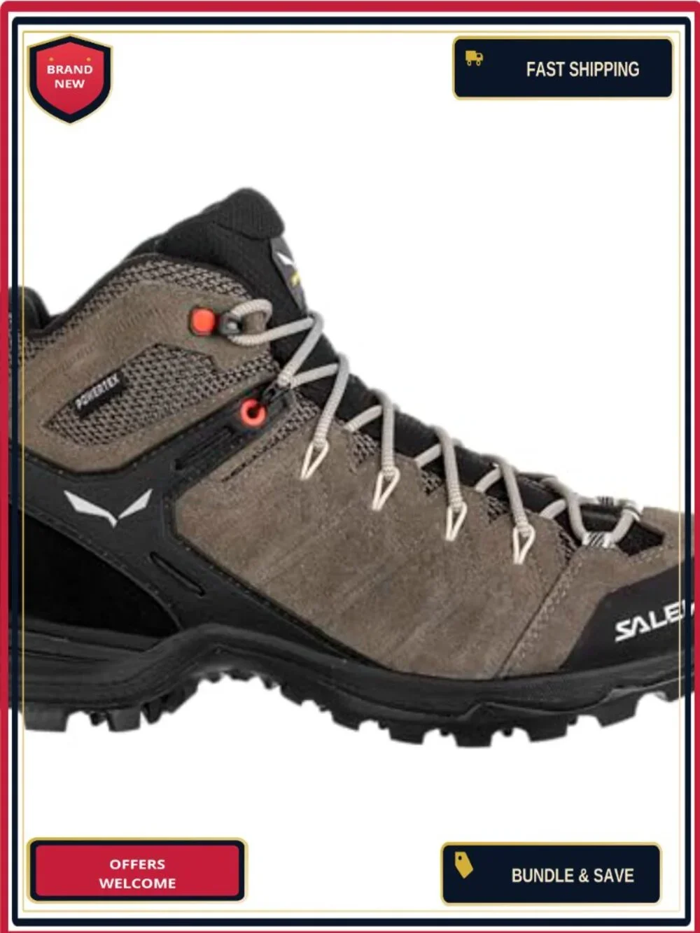 Women's Mid-Cut Hiking Boots Waterproof Suede Leather Trekking Shoes